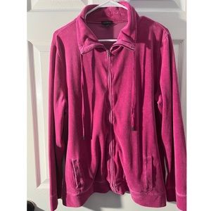 Talbots Y2k Pink Velvet Tracksuit Jacket
